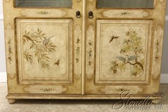 54933: Chinoiserie 2 Door Bonnet Top China Display Cabinet