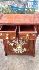 Vintage Cabinet Temple Lacquer Wooden Brass