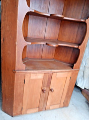 Antique Primitive Country Farmhouse Corner Cabinet Cupboard, 87″ tall
