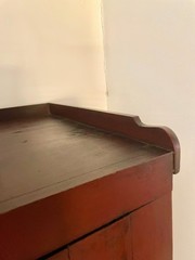 American 1800’s Cupboard Cabinet 2 DOOR 1 inside DRAWER ORIGINAL RED WASH PAINT