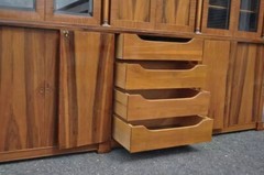 Bethehem Furn. Rosewood Neoclassical Bookcase Breakfront Entertainment Cabinet