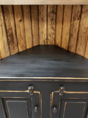 Handmade vintage style corner hutch/ primitive corner hutch
