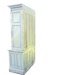 Orig. Paint, 19th c. Scandinavian Raised Panel Office Cabinet Signed/Dated