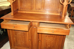 French Antique Oak Art Nuovo Buffet Cabinet / Hutch