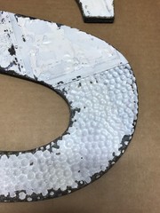 Decorative Salvaged Tin Ceiling 17″ Patchwork Shabby White Letter S Old 617-26B