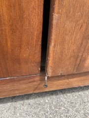 Antique Walnut 2pc Kitchen Hutch Cabinet Stepback Pantry Farmhouse Cupboard