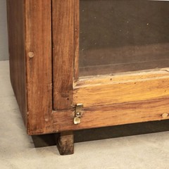 Small Antique Indian Teak Glass Front Display Cabinet