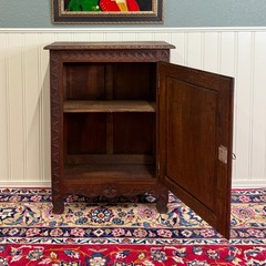 Antique French Breton Jam Cabinet Cupboard Storage Drawer Carved Oak 19th C