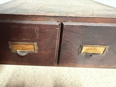 Antique 2 Drawer Weis Library Card Filing Cabinet U.S. Civil Engineers Corps