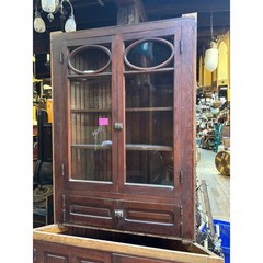 Antique Built-In Cabinet with Glass Display – 84 H x 65”