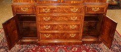 Henredon Aston Court Burl Wood Beveled Glass Bookcase China Cabinet Breakfront
