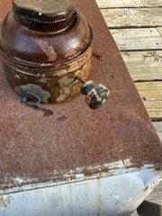 Hoosier Flour Sifter Bin With Window Kitchen Cabinet Metal Hand Crank Antiques