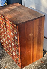 Antique Oak Apothecary Cabinet File General Store Hardware Library 48 Drawers