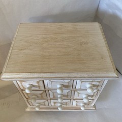 Vintage 9 Drawer Rustic Primitive Wooden Apothecary Spice Cabinet Organizer