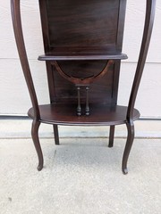 Antique Larkin Art Nouveau Victorian Mahogany Display Shelf Etagere Parlor Stand