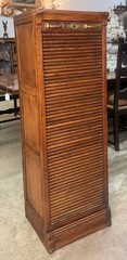 Antique Quarter Sawn Oak Tambour Pull out Drawer Filing Cabinet Circa 1900