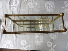 Vintage brass & glass cabinet for tabletop or wall 12″ tall