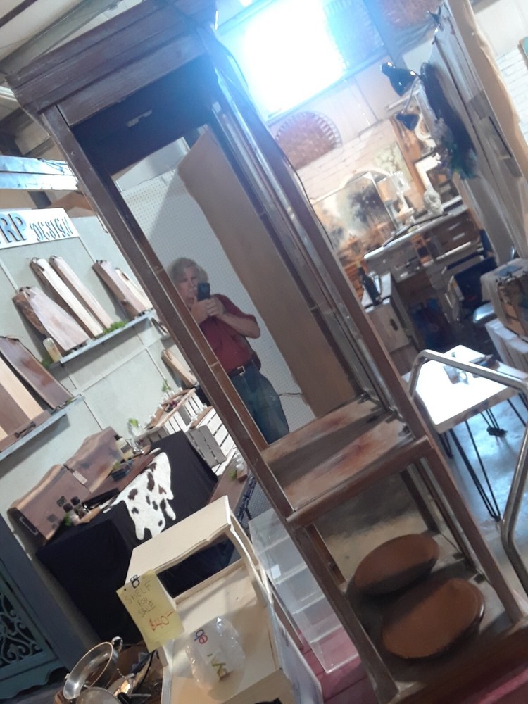 RETRO RELICS by RETRO RON GRAY WASH JEWELRY CURIO ANTIQUE DISPLAY CABINETS