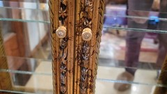 RARE Creazioni Artistiche Italy 3 DOOR Hand Appl.GOLD LEAF Wall Cabinet Mirrored