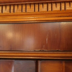 Antique Mahogany & Satinwood Two Door China Cabinet C1920