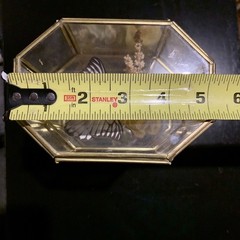 Vintage Butterfly Taxidermy Floral In Brass And Glass Curio Cabinet 8 1/4”x5”x4”