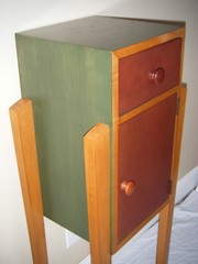Vintage Ethan Allen “Storkie” MCM Art Deco Style Wood Storage Cabinet (AS-IS)