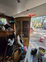 Antique Curved Glass China Cabinet