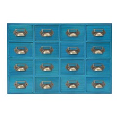 16 Drawers Vintage Tabletop Library Card Catalog Cabinet Apothecary Storage Box