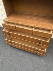 66554 Ethan Allen Maple Cabinet with Bookcase Top