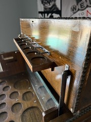 🍸Antique Prohibition Era Liquor Cabinet / Hidden Bar Leather Wrapped 1920s VTG