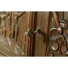 Antique Danish Renaissance Revival Carved Oak Bar Cabinet, Circa 1890s