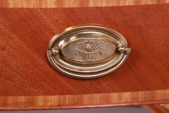 Baker Furniture Federal Inlaid Mahogany and Satinwood Demilune Cabinet