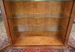 Gorgeous Italian Made Burl Wood China Display Cabinet Attributed to Giemme