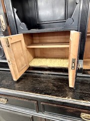 Antique Georgian Period Hutch Cabinet Beveled Glass