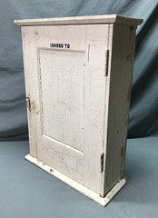 VTG Shabby 19X26 Wood Wall Mounted Medicine Cabinet Chic Old Cupboard 1225-25B