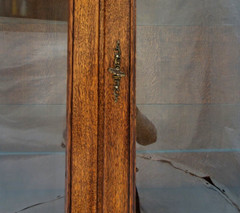 Antique Oak Display China Cabinet Display Hutch with Claw Feet & Ornate Carving
