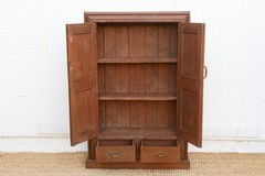 19th Century Carved Medallion Slim Cabinet