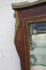 French Late 1800s Hand Painted Vitrine Display Curio Cabinet Cupboard 6078