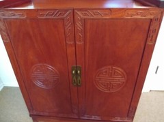 BEAUTIFUL ANTIQUE MID-CENTURY MODERN 1967 GEORGE ZEE Co ORIENTAL DRY BAR CABINET