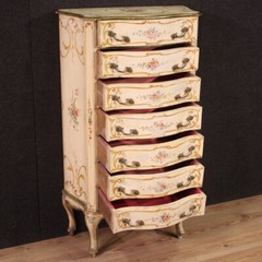 Painted tallboy antique style Venetian chest of drawers 20th century furniture