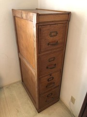 Antique Filing Cabinet, four drawer, oak, for filing letter size documents