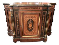 Antique Renaissance American Rosewood & Bronze Mounted Credenza