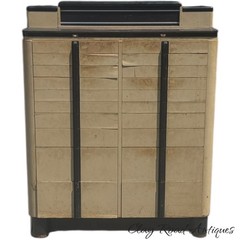 Vintage art deco dental medical collectors cabinet 18 drawers industrial 1940