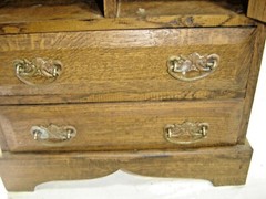 Vintage Oak Sugar Chest with Pierced Crown #1644