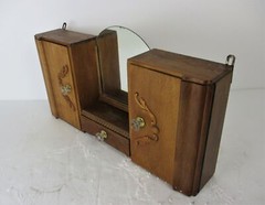 large Double Apothecary Bathroom Medicine Kitchen Cabinet Wood Art deco Gorgeous