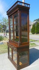 Tiger Oak Step-back China Cabinet~Bookcase~Display Cabinet circa 1890