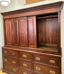 Late 19th Century Solid Quarter Sawn Oak Cabinet
