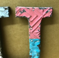 Decorative Salvaged Tin Ceiling 8″ Patchwork Mix Color Letter U Metal 165-26B