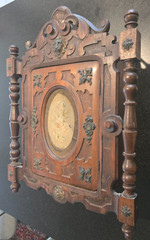 Antique Walnut Black Forest Carved Wall Cabinet