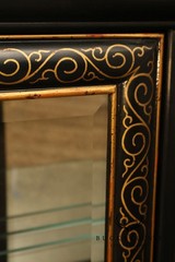 Drexel Heritage Et Cetera Chinoiserie Black Lacquer Pagoda Top Lighted Cabinet